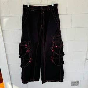 Vintage Altered Mind Goth Rave Skater Emo Pants Black Red Rare Kikwear size 30